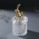 Casket glass "Hare rhombus" Gold 6x6x12.5 cm