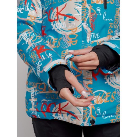 Ski jacket female winter, size 46, blue color-11
