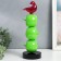 Polystone souvenir "Bird on three apples" green 11.5x11.5x34 cm