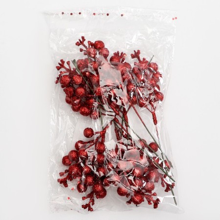 Decorative berries on a stick, red, 4.5 × 4.5 × 20 cm-4