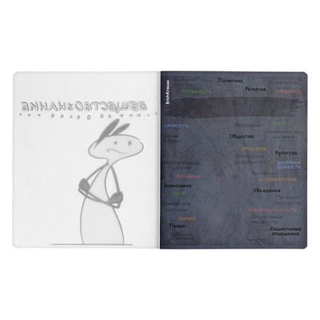 Subject notebook, 48 sheets, cage, social studies Erichkrause "Chubrik", plastic cover silk-screen cover, Blok OFSET 100%, information block-2