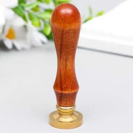 Printing for wax with a wooden handle "Yin -Yang - Roses" 9x3x3 cm-2
