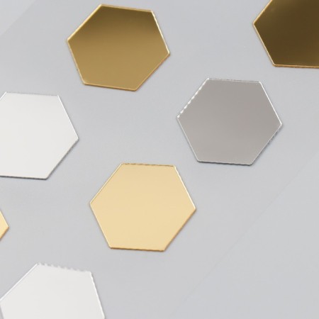 Mirror sticker "hexagons" 20x10 cm-2