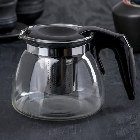 Glass teapot "Julian", 700 ml, with metal sieve, color mix-4