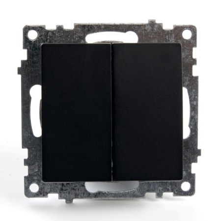 2-clavy switch (mechanism) 250V, 10A, Stekker series Catherine, GLS10-7104-05, black