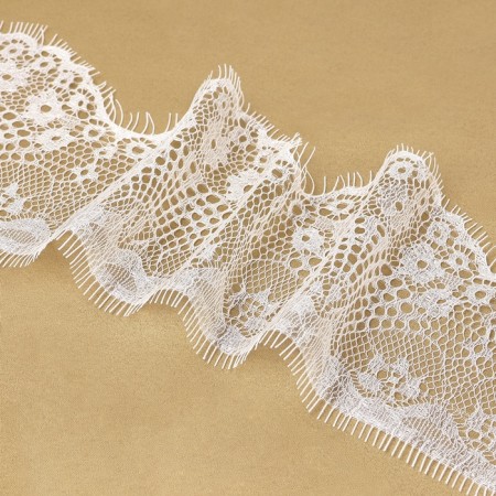 Lace cilia, 90 mm × 9 ± 0.5 m, in Bobin 3 pcs 3 m, ivory color-4