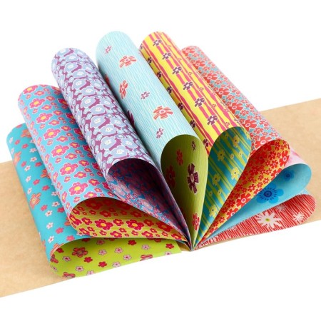 Colored paper with A4 ornament, 8 sheets "Flower", for decor and creativity-1