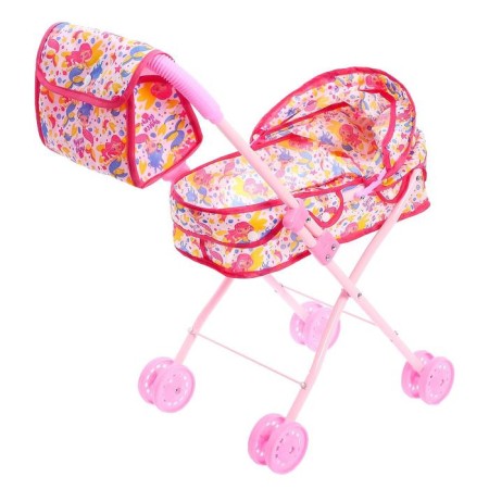 Stroller for dolls with a bag "Mermaid" universal, metal frame-3