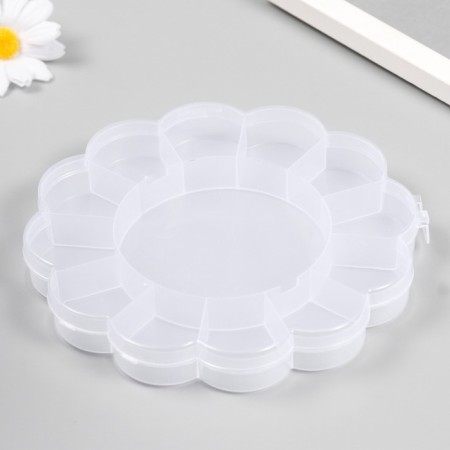 Casket Plastic for trifles "Flower" Transparent 13 departments 15.5x15.5x2.5 cm-1