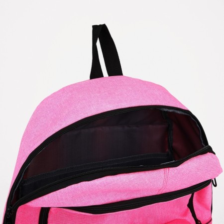 School backpack of textiles on lightning, Fulldorn, 4 pockets, pink color-5