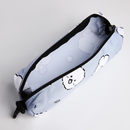 School backpack from textiles on a zipper, 3 pockets, pencil case, blue color-9