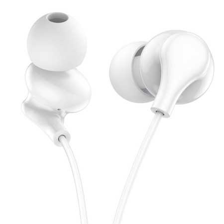 Headphones Borofone BM59 Collar, vacuum, microphone, jack 3.5 mm, cable 1.2 m, white-1