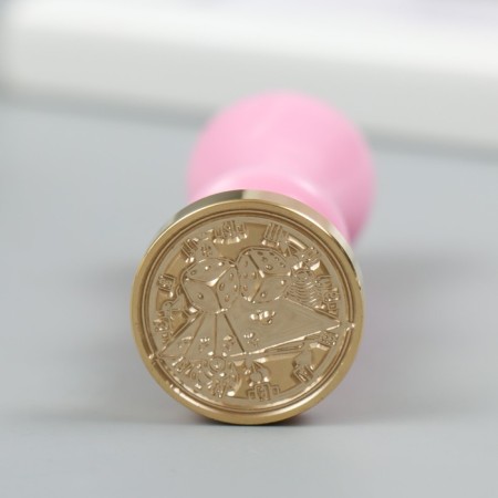 Printing for wax with a plastic handle "Casino" 2.5x2.5 cm-1