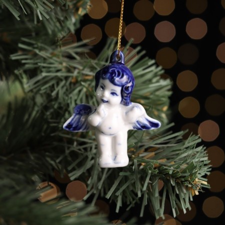 Christmas tree toy "angel", 5x6x6 cm, porcelain