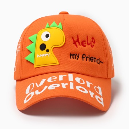 Children's cap "Dino" minku orange color, rn 52-54-1