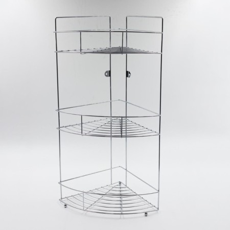 Wall corner shelf 3-tier Joy Home, chrome-1