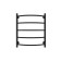 Water towel "Sanprise" Classic P5, 500x600 mm, lower connection., Black matte