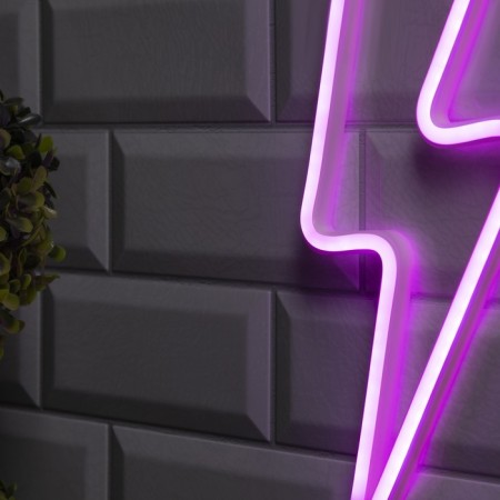 Neon sign "Lightning" 13 × 33.5 cm, AAX3 batteries (not in the kit), USB, glow pink-2