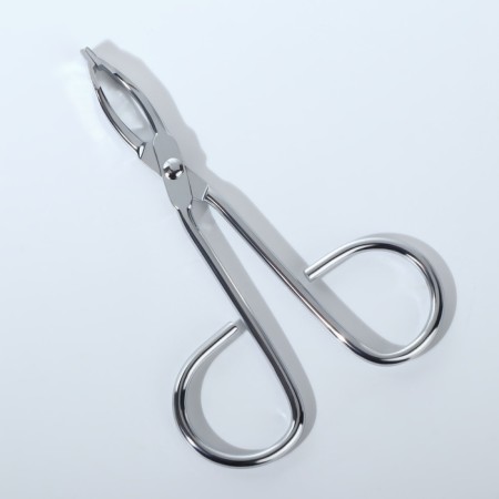 Pinzet in the form of scissors, straight, 8.2 cm, silver color-5