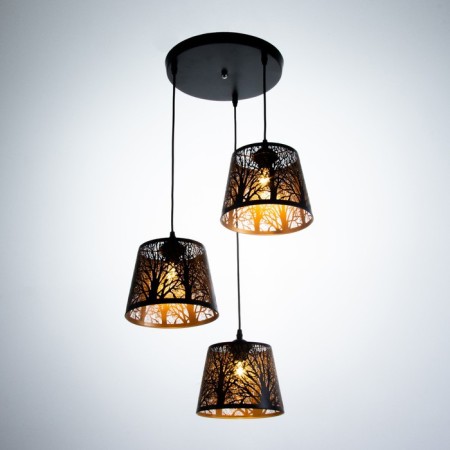 Bayerlux lamp "Thicket" 3he27 40W Black 40x40x20-90cm-1