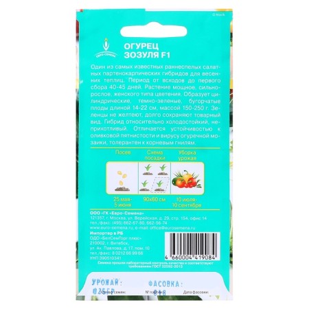 Cucumber seeds "Zozul" F1, parthenocarpic, 0.25 g-1