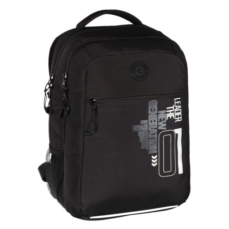 School backpack, 39 x 26 x 19 cm, Grizzly, ergonomic back, laptop department, black-1