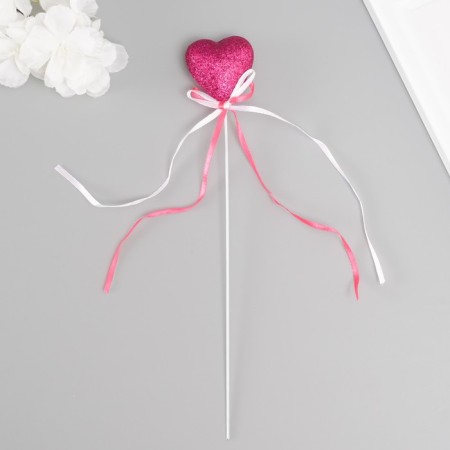 Decor for creativity "Heart" length 20 cm, raspberry