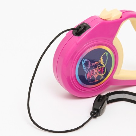 Roulette "Piggon" with a rubberized handle, 3 m, up to 15 kg, cable, pink-yellow-1