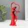 Polystone souvenir "Dancing couple near the heart with rhinestones" Red-black 17x7x4.7 cm