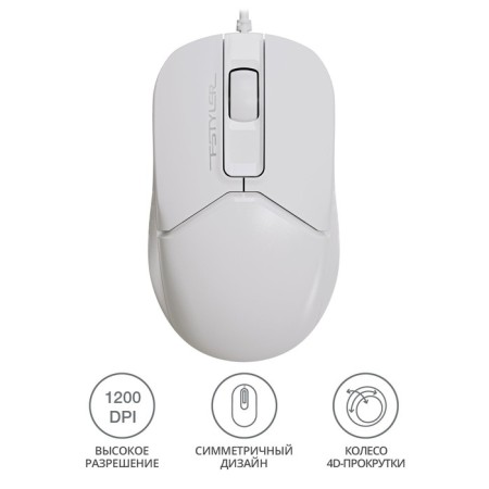 Mouse A4Tech FSTYLER FM12 white optical (1200DPI) USB (3but)-1