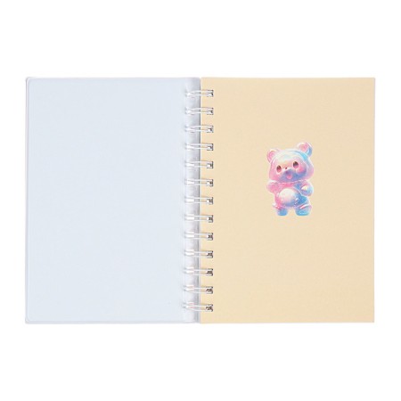 Notebook Gift Book on the comb 80l, line, color block, PVC cover 3D Bear (17.6x13.5cm) 105-4