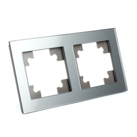 2-seater frame, glass, Stekker series Catherine, GFR00-7002-03, silver-1