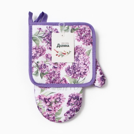 Kitchen "lilac" mittens-output 20x27cm, take 17x17cm 100% p/e-4