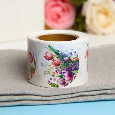 Stickers for flowers and gifts "Watercolors", 4.4 x 4.4 cm, 252 pcs.