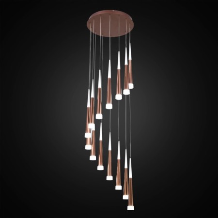 Suspended Citilux “Vegas” CL227143, 45x45x50 cm, 14x7W, LED, brown color-1