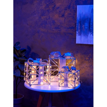 Figure Light "Gray Cuba", 25x20x15 cm, 90 LED, AAX8 batteries (not in set), glow warm white