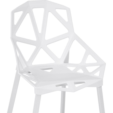 Plastic stools metal/plastic, white/white 55x56x80 cm-4