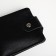 Men's purse on the button, Textura, cards, coins, black color