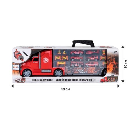 Auto -Vorot Case Givito "Saluation Service", with cars, with tunnel, red color, 54 cm-3