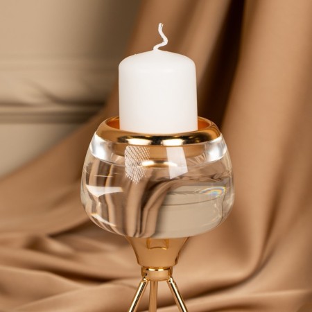 Summary metal, glass per 1 candle “Exclamation” Color Gold 9.5 x 9.5 x 17 cm-12