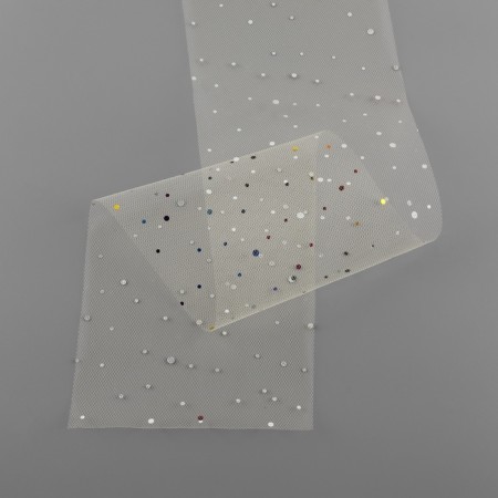 Fatin with multi -colored sparkles, 15 cm, 11 ± 1 g/sq.m, 23 ± 1 m, beige color No. 4-4