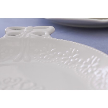 Ceramic Ceramic dish, 23 × 18 cm, white color-3