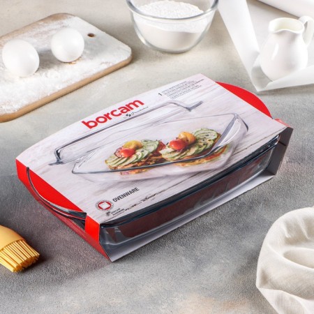 Rectangular baking form Borcam, 1.3/0.9 l, 28.6 × 16 × 5 cm, with a lid-3
