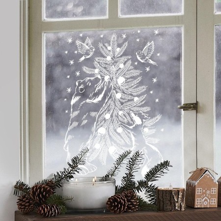 Stickers for the windows "engraving", reusable, 33 x 50 cm, new year-2
