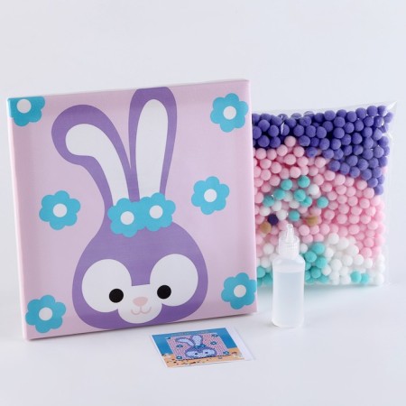 Application with pompom "Bunny" size - 20 × 20 cm, glue 30 ml