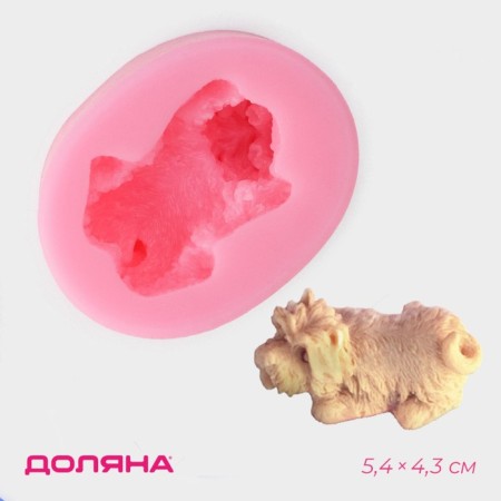 Mold Dolyana "Dog", silicone, 5.4 × 4.3 cm, pink color