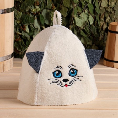 Bath cap with children's embroidery "Kitik"-1