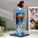 Collector doll "Japanese in a silk blue kimono with flute" 30x12.5x12.5 cm