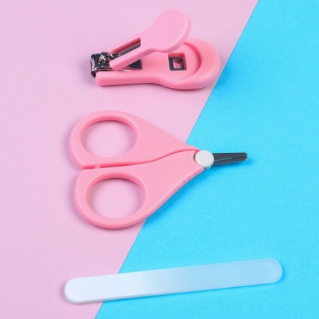 Manicure set of children for the smallest "Happiness" (scissors+forceps+saw)-1