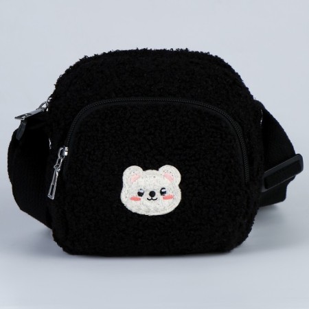 Plush bag "bear", black color-3